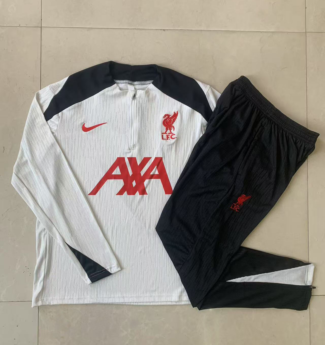 Kids Liverpool Training Kit (Sweatshirt+Pants) Light Gray 2025/26 - sinoshirt