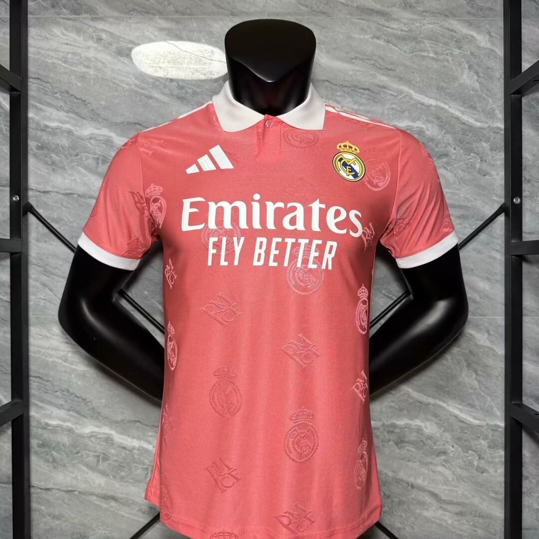 Real Madrid Authentic Football Jersey Pink Polo Special Edition Shirt 2025/26 - sinoshirt