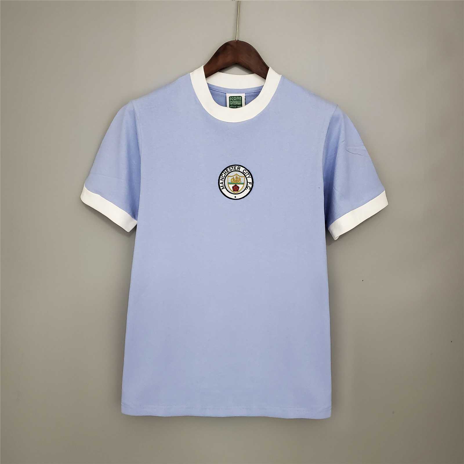 Manchester City Retro Home Football Jersey Shirt 1972 - sinoshirt