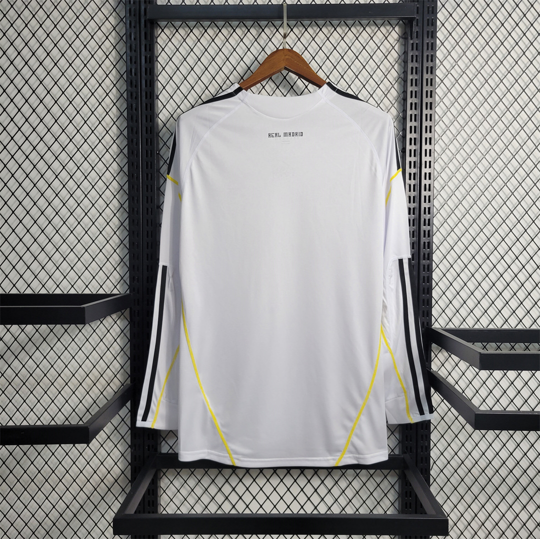 Real Madrid Retro Jersey Home Long Sleeve Custom Soccer Shirt 2009/10 - sinoshirt