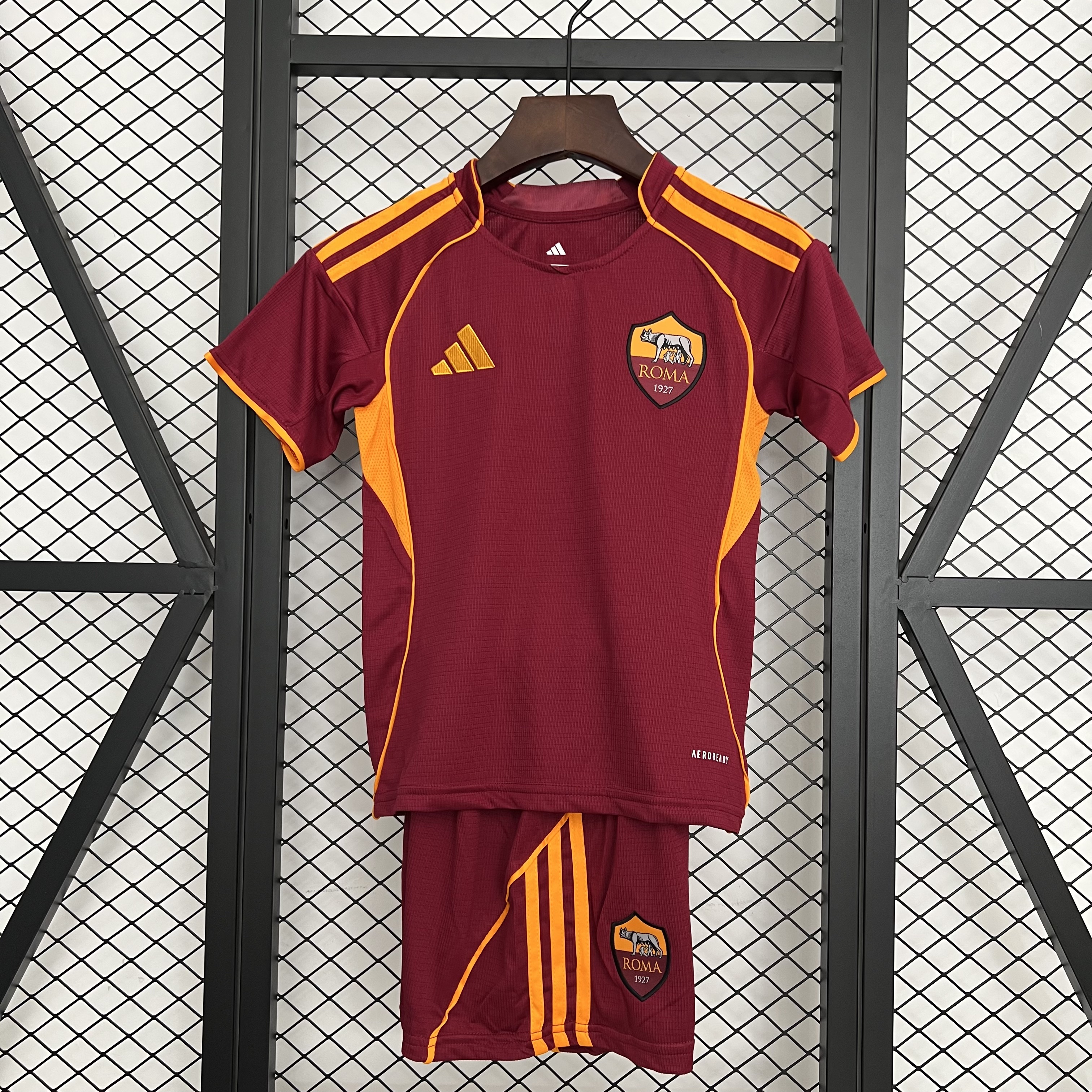 Roma Soccer Jersey Home Kids Kit Jersey+Shorts 2025/26 - sinoshirt