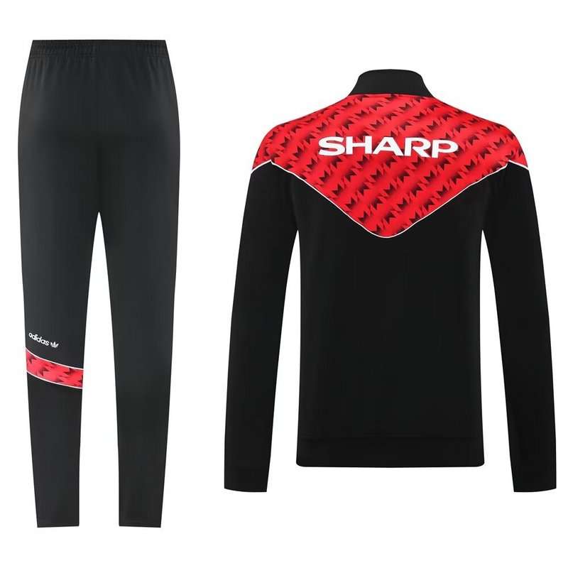 Kids Manchester United Training Kit (Jacket+Pants) Black 2025/26 - sinoshirt