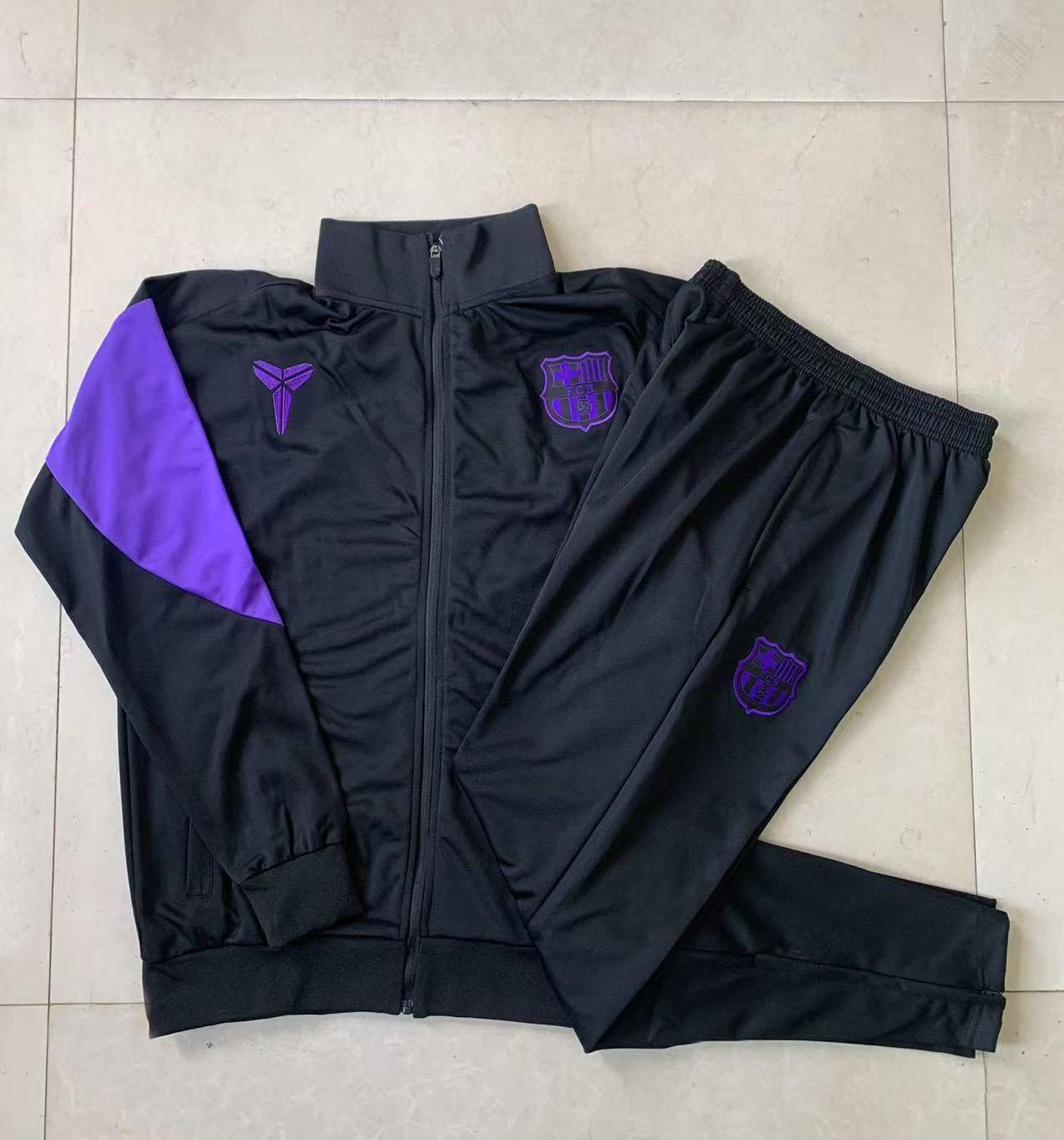 Kids Barcelona x Kobe Bryant Training Kit (Jacket+Pants) Black 2025/26 - sinoshirt