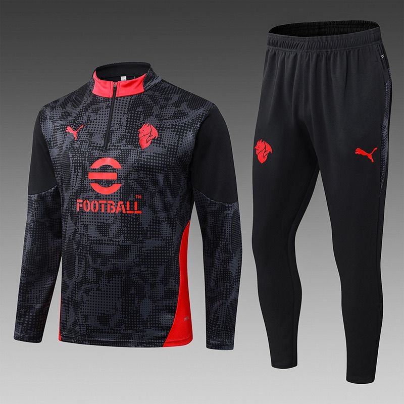Kids AC Milan Training Kit (Sweatshirt+Pants) Black 2025/26 - sinoshirt