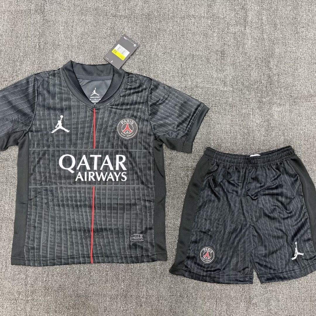 PSG Soccer Jersey Fourth Away Kids Kit Jersey+Shorts 2025/26 - sinoshirt