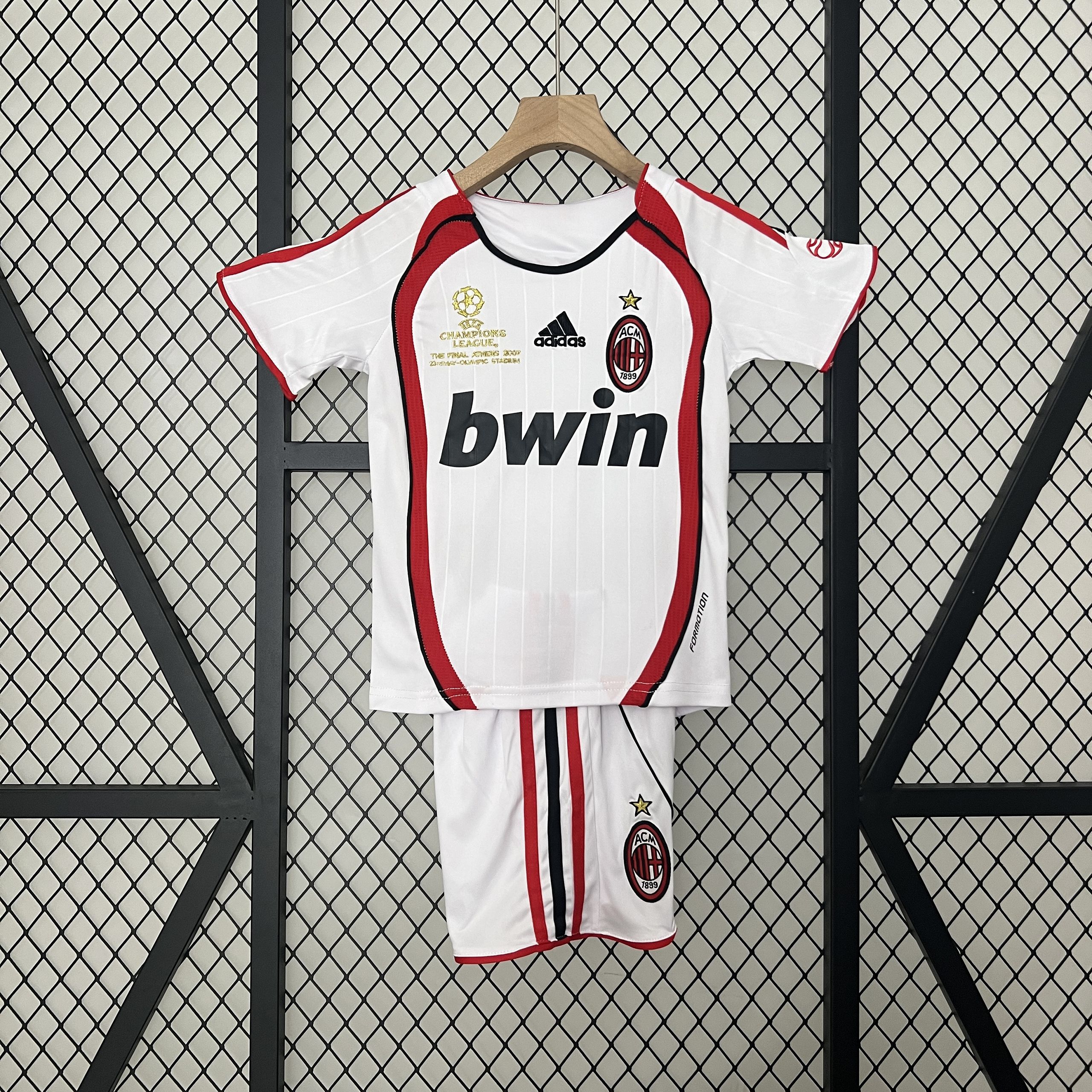 AC Milan Retro Soccer Jersey Away Kids Kit Jersey+Shorts 2006/07 - UCL Final - sinoshirt