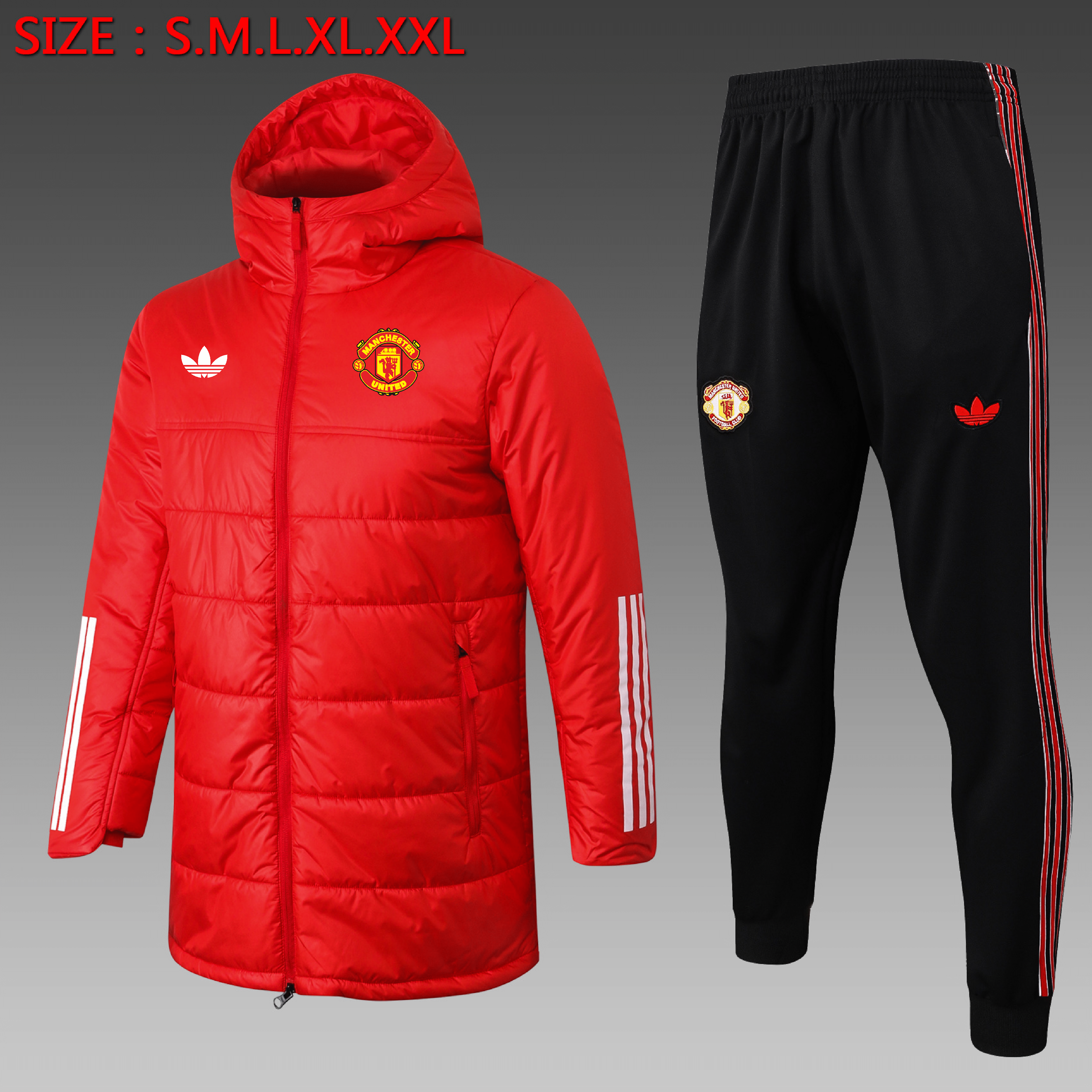Manchester United Cotton Hoodie Coat With Pants Red 2025/26 - sinoshirt