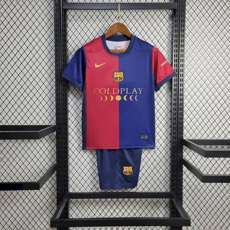 Barcelona Soccer Jersey Home x Coldplay Kids Kit Jersey+Shorts 2024/25 - sinoshirt