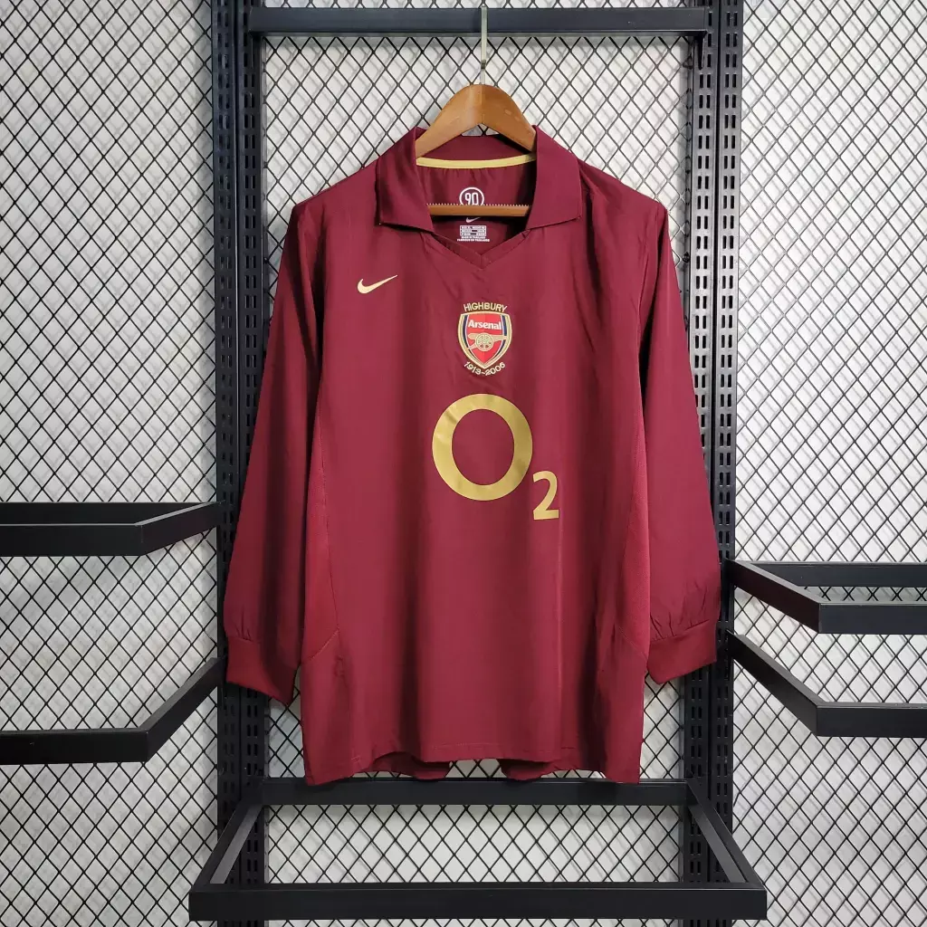 Arsenal Soccer Retro Jersey Home Long Sleeve Custom Shirt 2005/06 - sinoshirt
