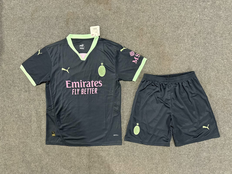 AC Milan Soccer Jersey Third Away Kids Kit Jersey+Shorts 2024/25 - sinoshirt