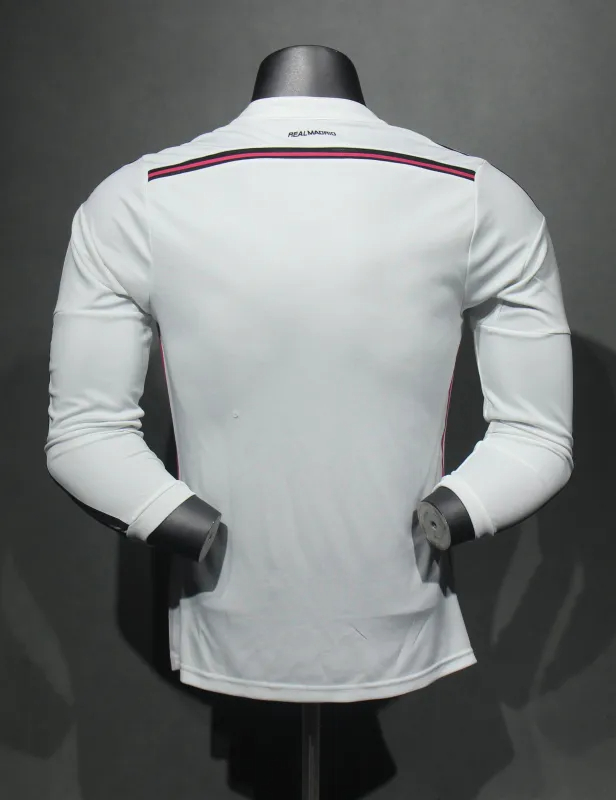 Real Madrid Authentic Retro Jersey Home Long Sleeve Soccer Shirt 2014/15 - sinoshirt