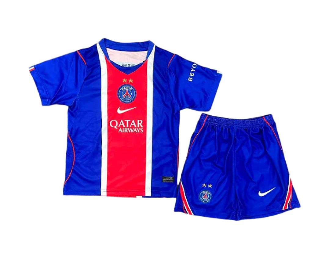 PSG Football Jersey Home Kids Kit Jersey+Shorts 2026/27 - With Stars - sinoshirt