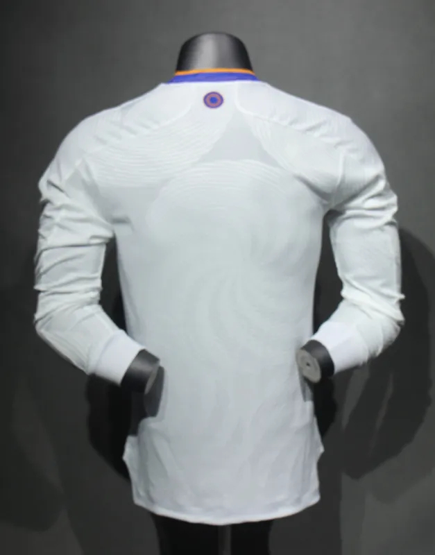 Real Madrid Authentic Retro Jersey Home Long Sleeve Soccer Shirt 2021/22 - sinoshirt