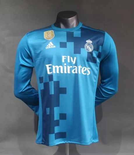 Real Madrid Authentic Retro Jersey Third Away Long Sleeve Soccer Shirt 2017/18 - sinoshirt