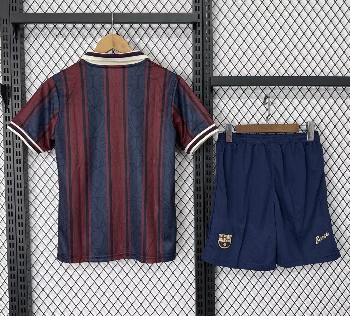 Barcelona 125th Anniversary Special Edition Soccer Kids Kit Jersey+Shorts 2025/26 - sinoshirt