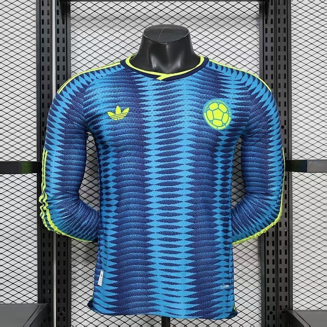 Colombia Authentic Soccer Jersey Away Long Sleeve Shirt World Cup 2026 - sinoshirt