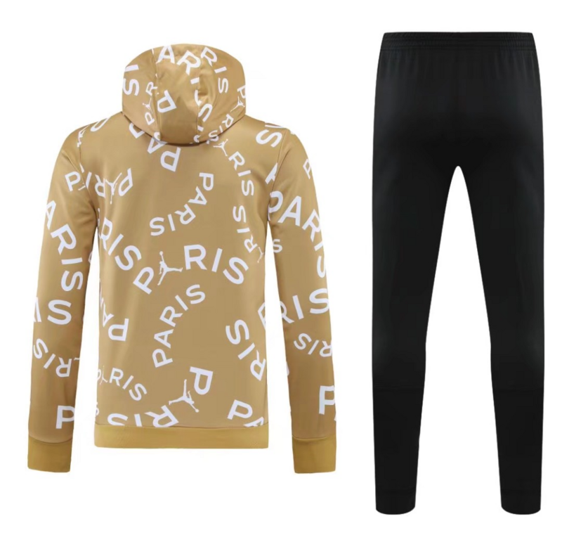 PSG Technical Hoodie Training Kit (Sweatshirt+Pants) Gold 2025/26 - sinoshirt