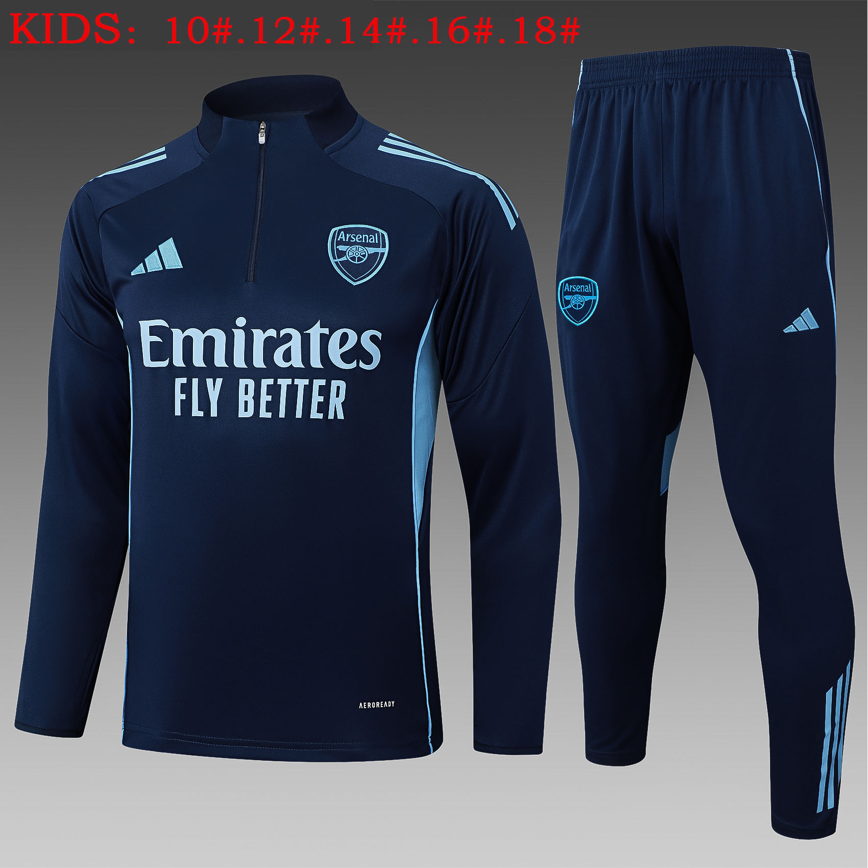 Kids Arsenal Training Kit (Sweatshirt+Pants) Royalblue 2025/26 - sinoshirt