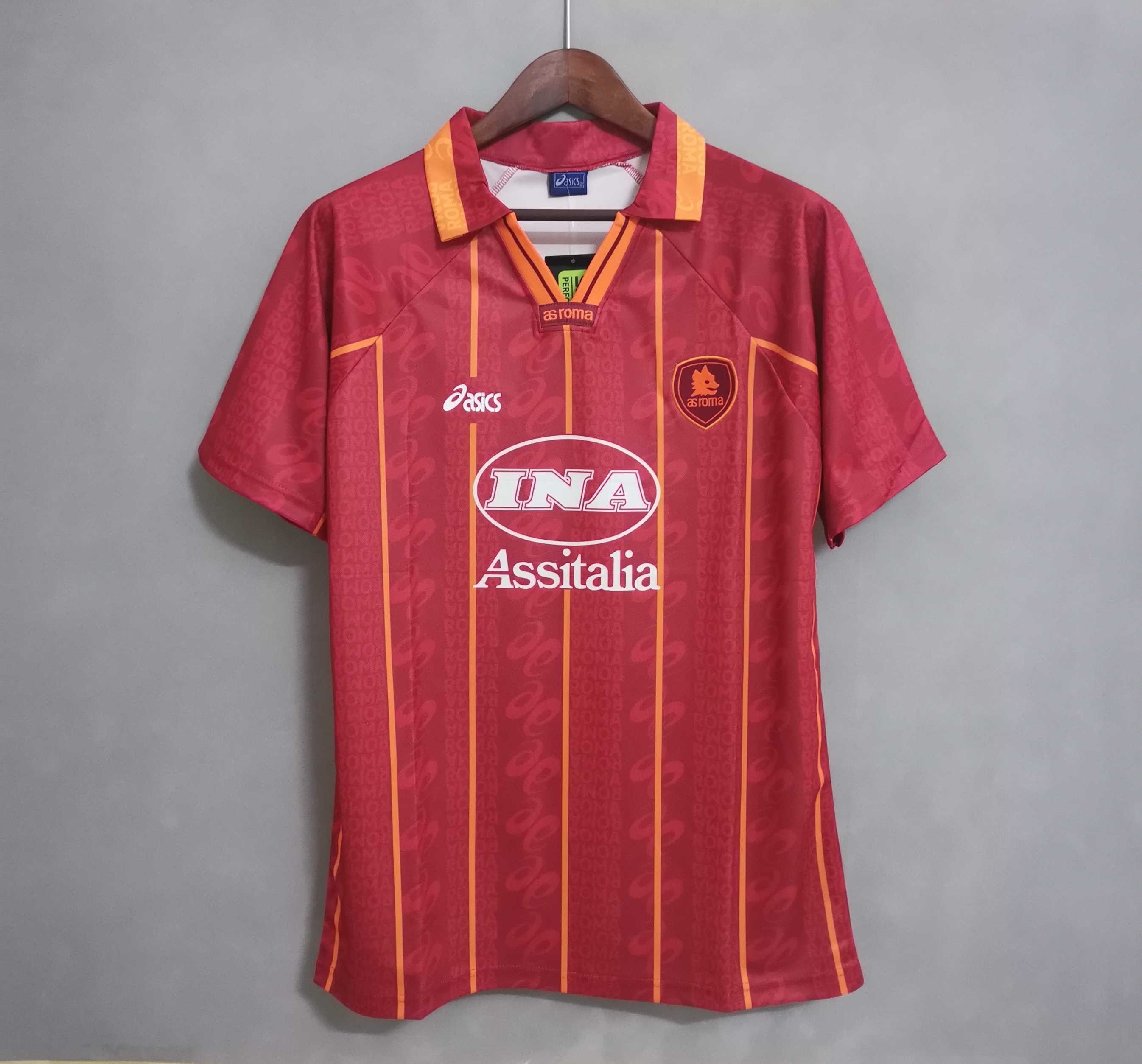 Roma Retro Soccer Jersey Home Custom Shirt 1996/97 - sinoshirt