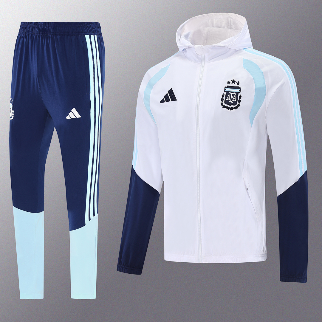 Argentina Windbreaker Jacket With Pants White World Cup 2026 - sinoshirt