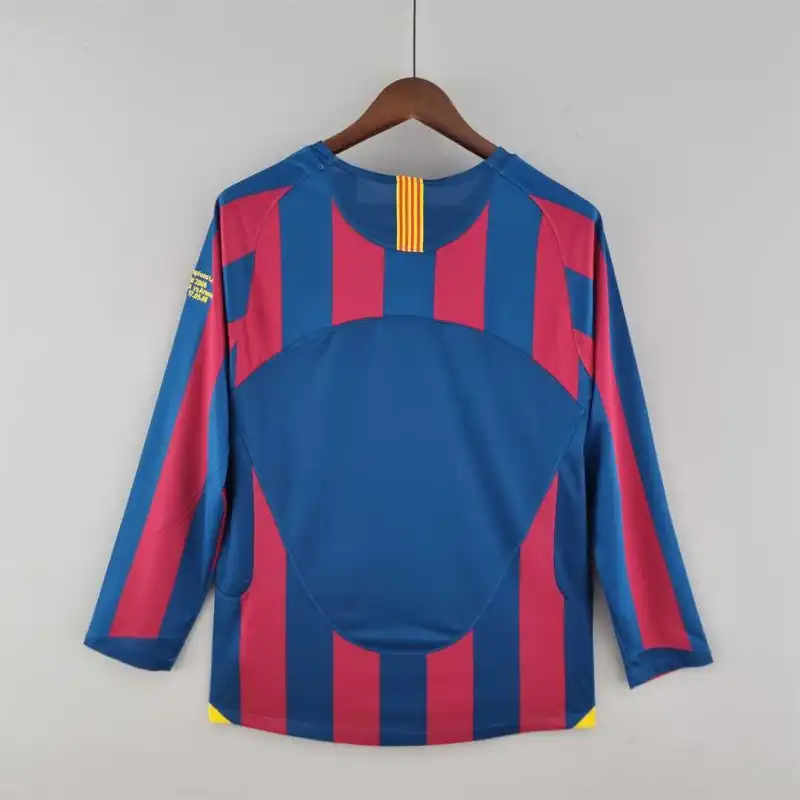 Barcelona Retro Jersey Home Long Sleeve Soccer Shirt 2005-06 - sinoshirt