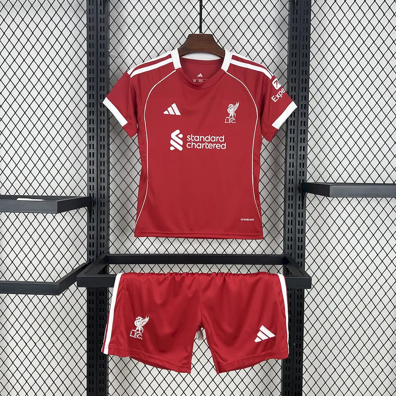 Liverpool Football Jersey Home Kids Kit Jersey+Shorts 2025/26 - sinoshirt