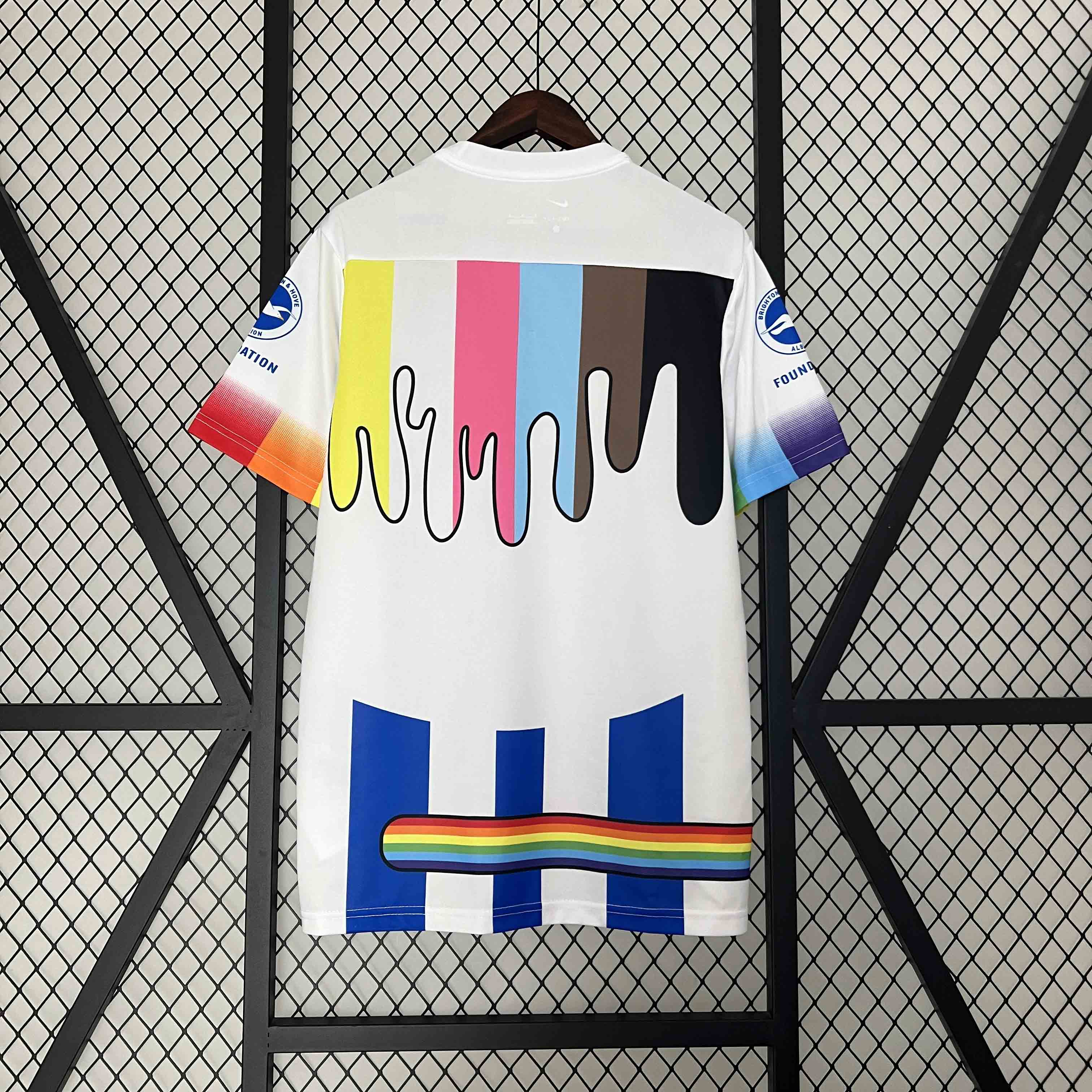 Brighton & Hove Albion Football Jersey Rainbow Laces Pre-Match Custom Shirt 2024/25 - sinoshirt