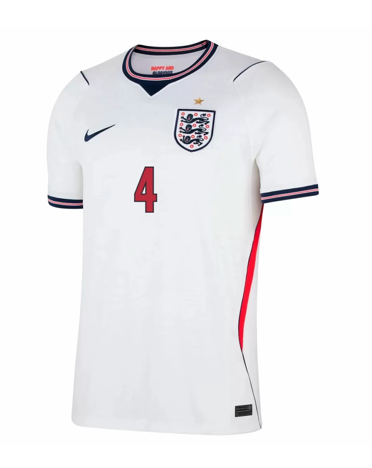 RICE #4 England Soccer Jersey Home Custom Shirt World Cup 2026 - sinoshirt