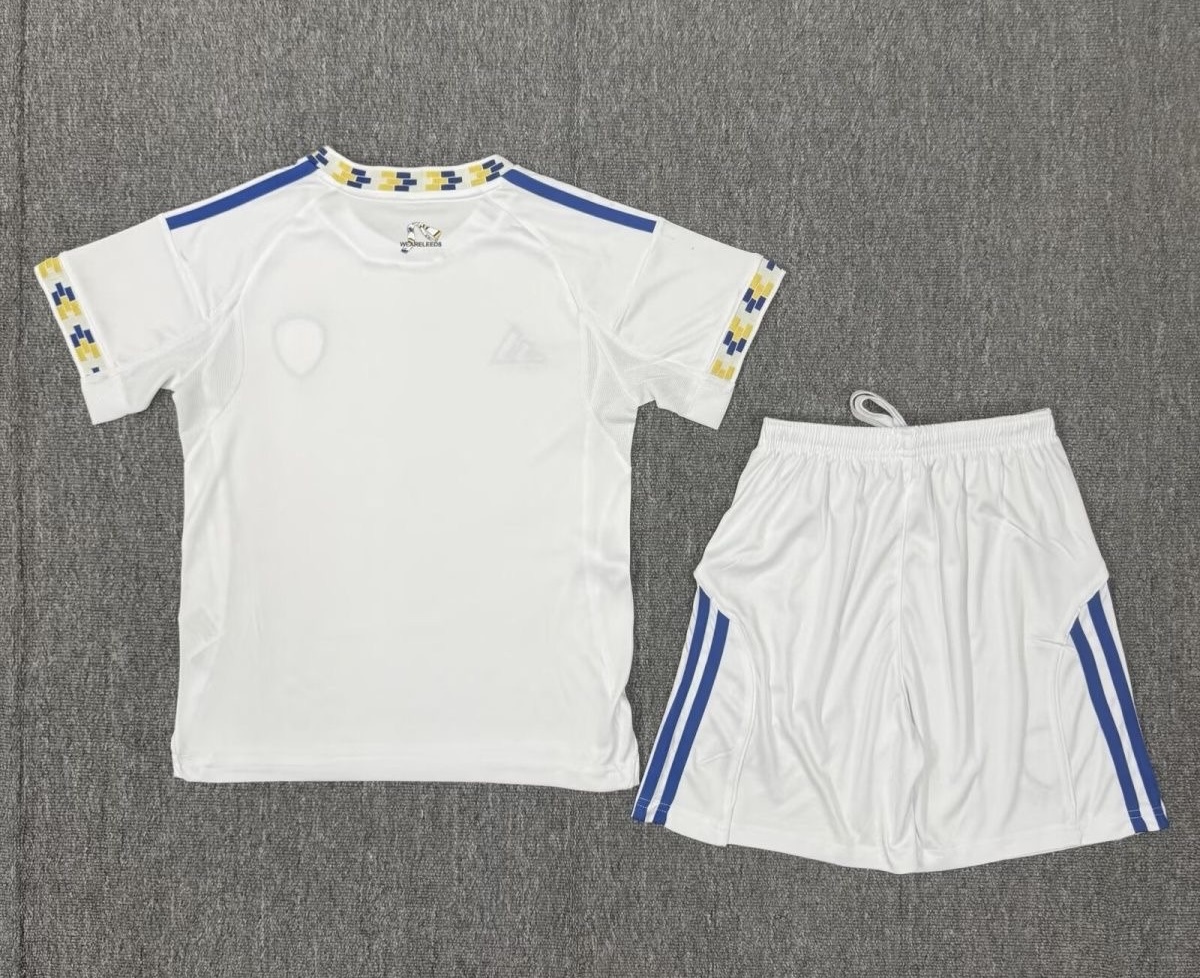 Leeds United Football Jersey Home Kids Kit Jersey+Shorts 2025/26 - Without Sponsor - sinoshirt