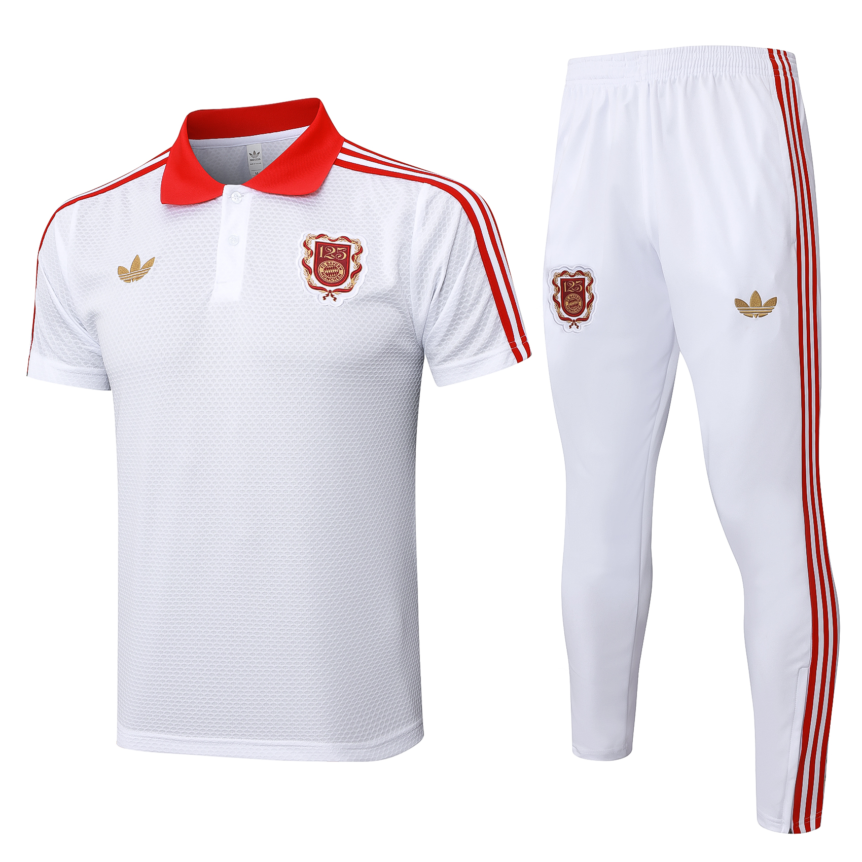 Bayern Munich Training Kit (Polo+Pants) White 2025/26 - 125th Anniversary - sinoshirt