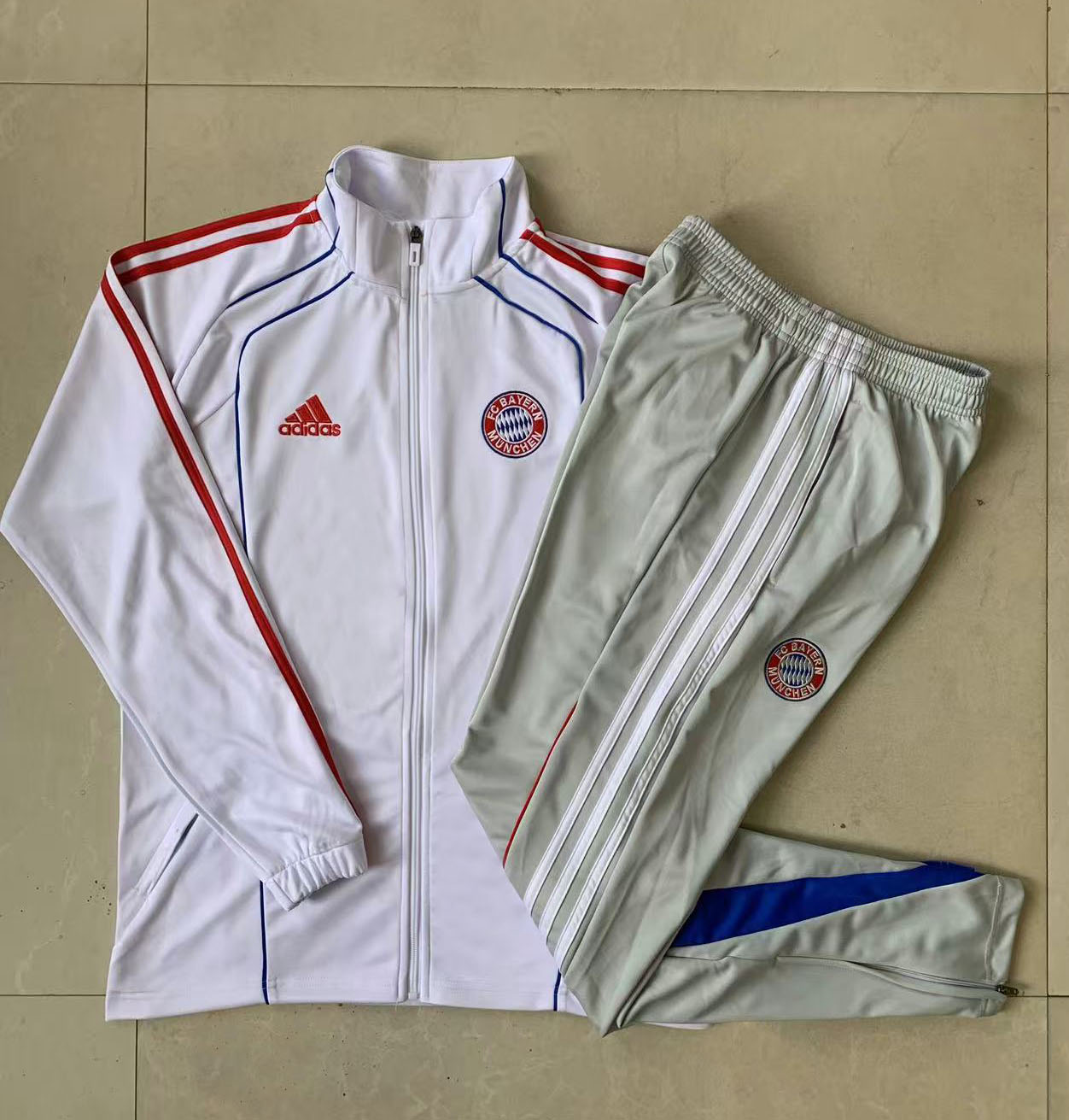 Kids Bayern Munich Training Kit (Jacket+Pants) White 2025/26 - sinoshirt