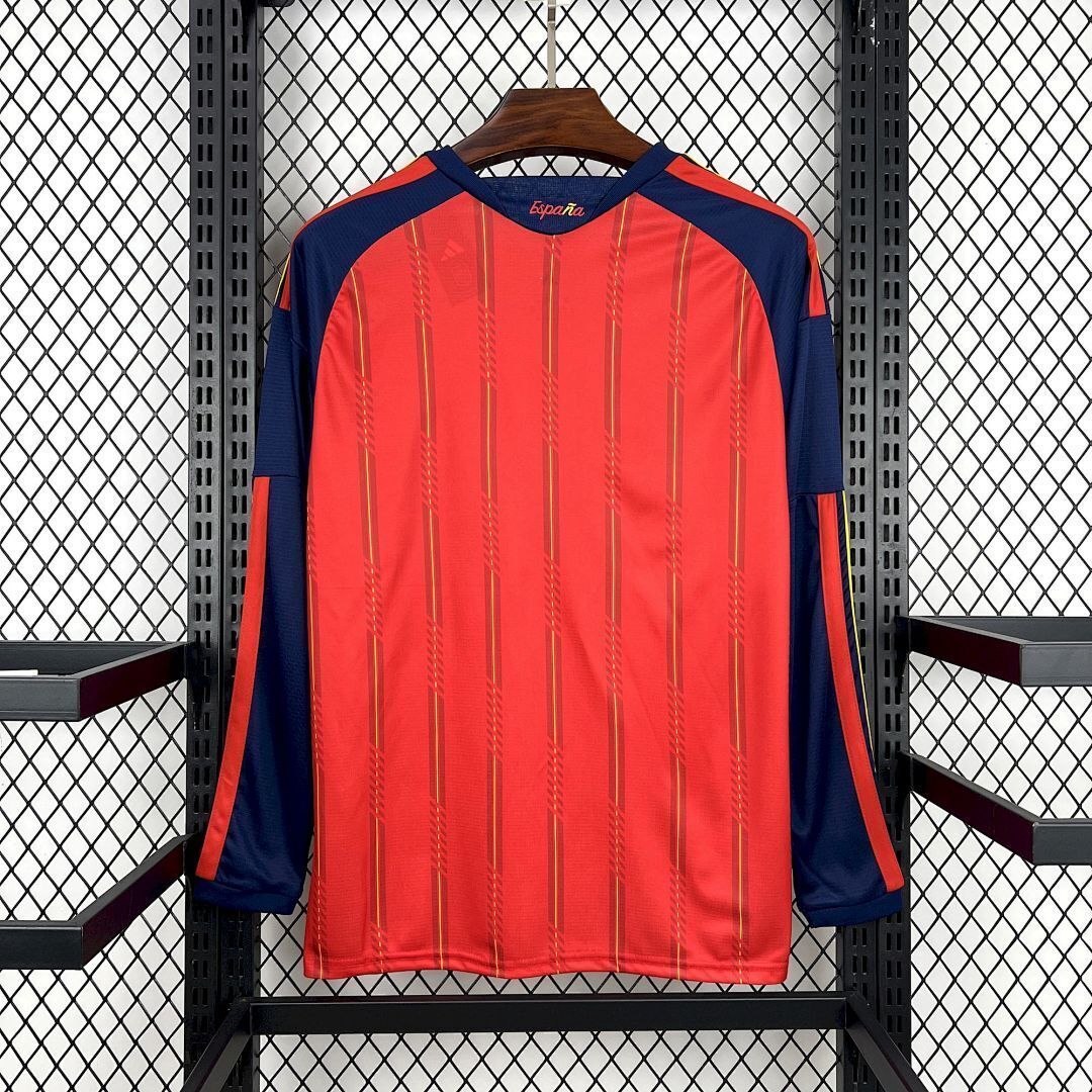 Spain Soccer Jersey Home Long Sleeve Custom Shirt World Cup 2026 - sinoshirt
