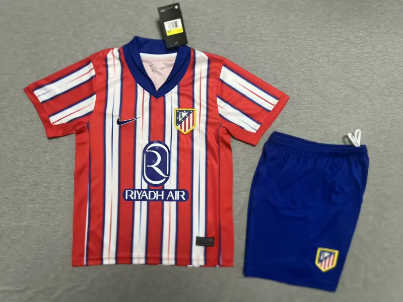 Atletico Madrid Soccer Jersey Home Kids Kit Jersey+Shorts 2024/25 - sinoshirt