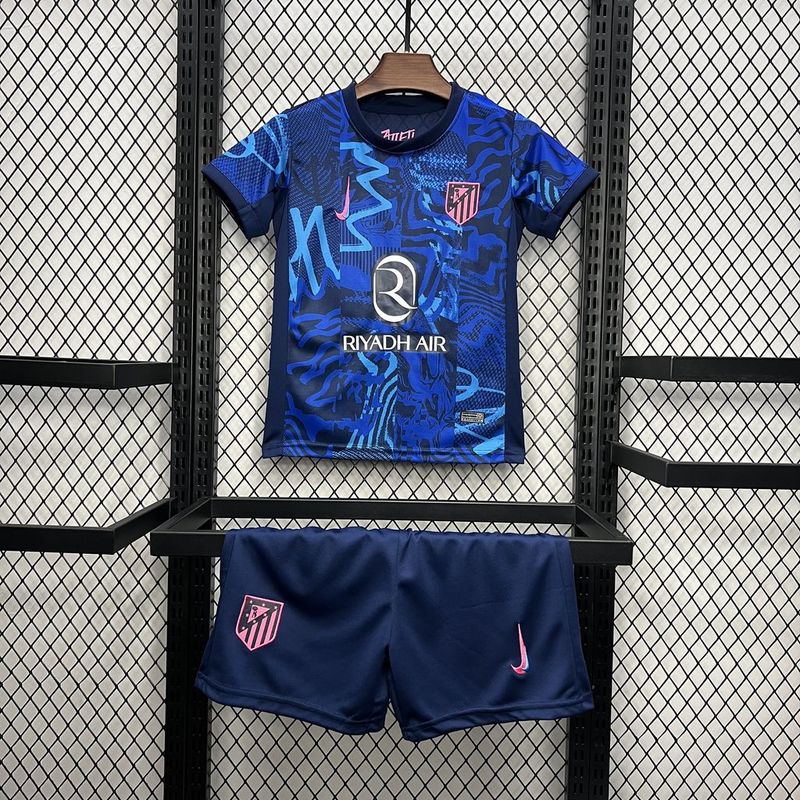 Atletico Madrid Soccer Jersey Third Away Kids Kit Jersey+Shorts 2024/25 - sinoshirt