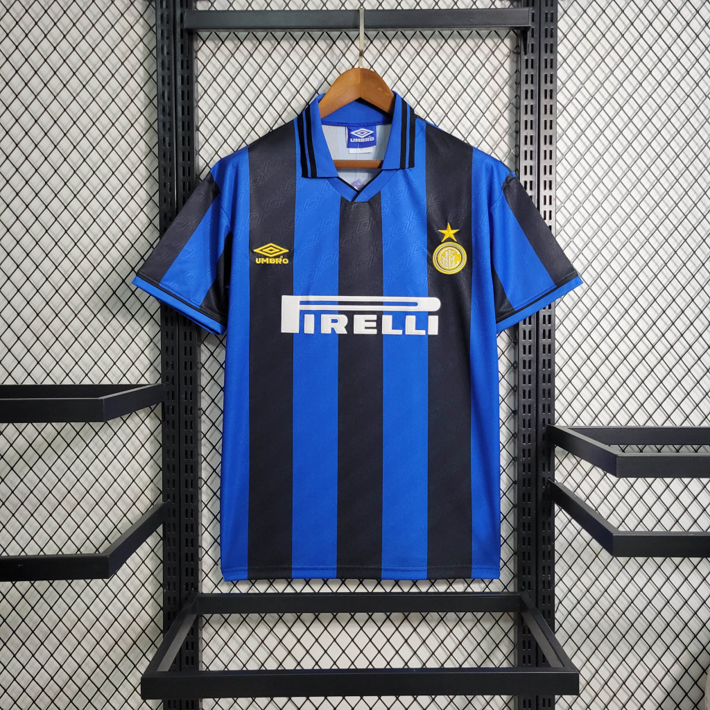 Inter Milan Retro Jersey Custom Home Soccer Jersey 1995/96 - sinoshirt