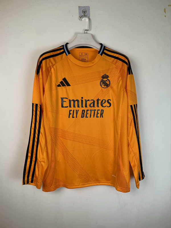 Real Madrid Soccer Jersey Away Custom Shirt Long Sleeve 2024/25 - sinoshirt