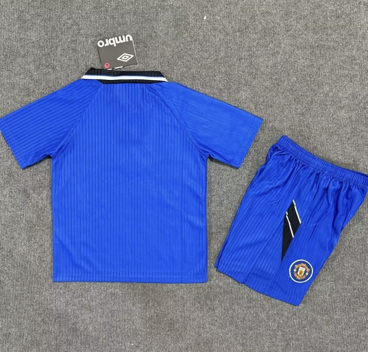Manchester United Retro Football Jersey Third Away Kids Kit Jersey+Shorts 1996/98 - sinoshirt