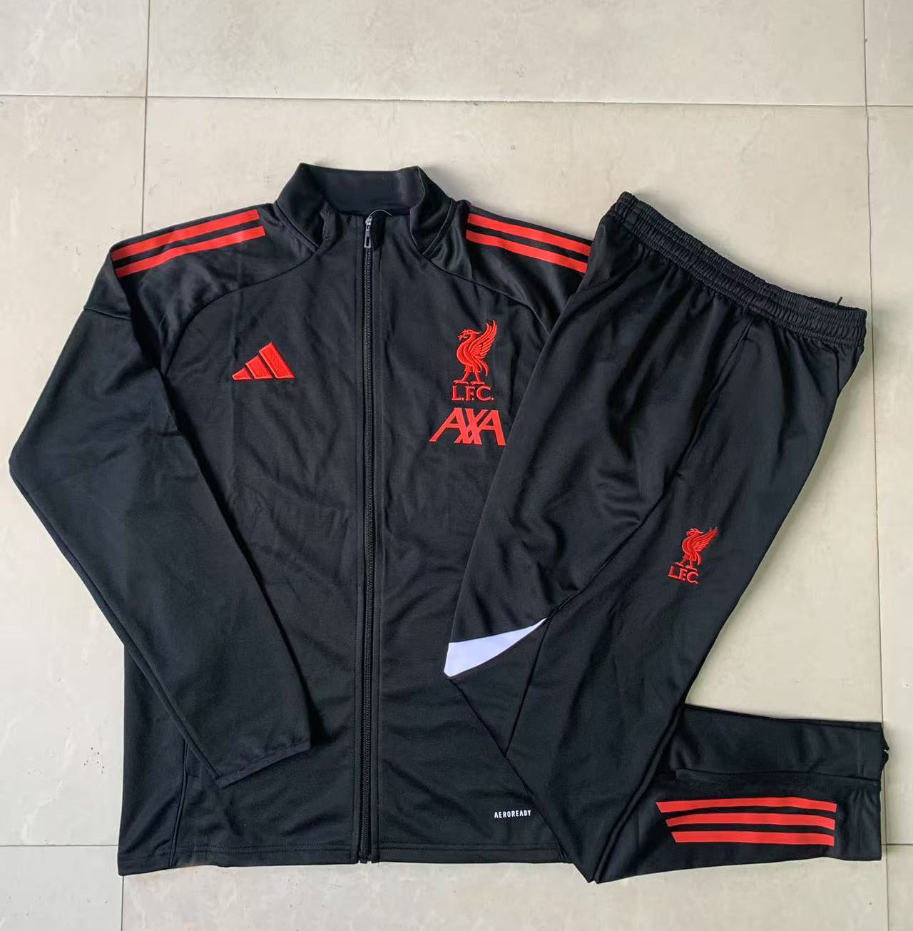 Kids Liverpool Training Kit (Jacket+Pants) Black 2025/26 - sinoshirt