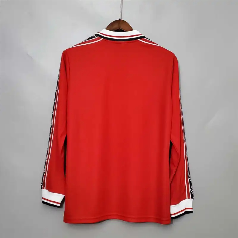 Manchester United Retro Home Long Sleeve Football Jersey Shirt 1998/99 - sinoshirt