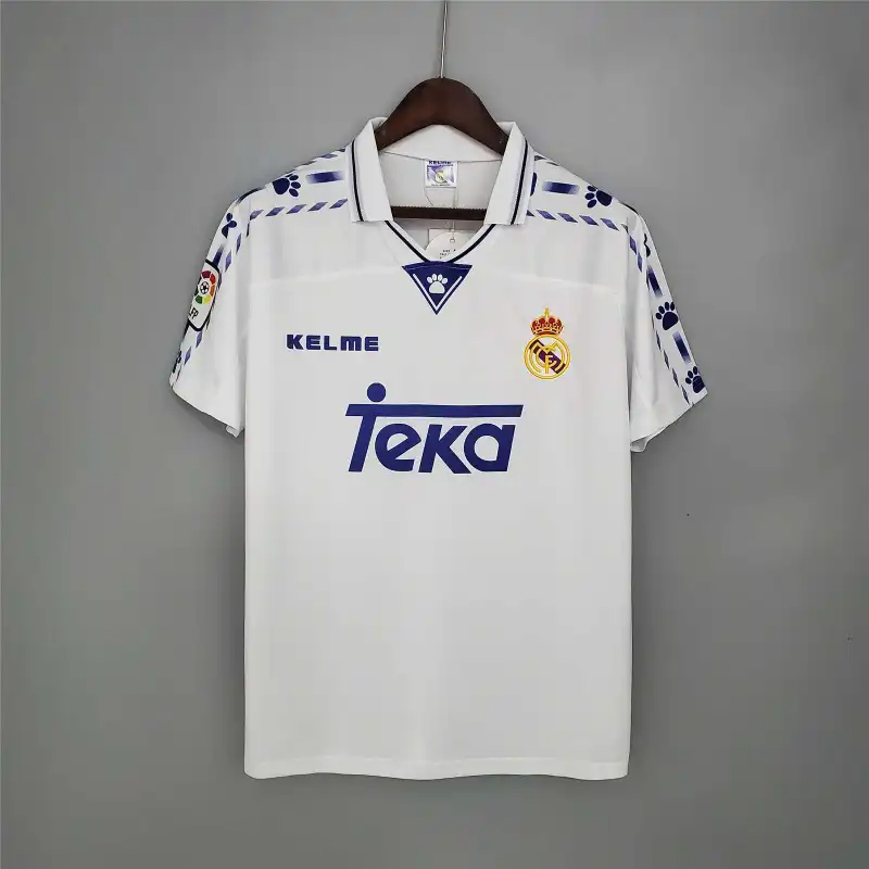 Real Madrid Retro Jersey Home Custom Soccer Shirt 1996-97 - sinoshirt