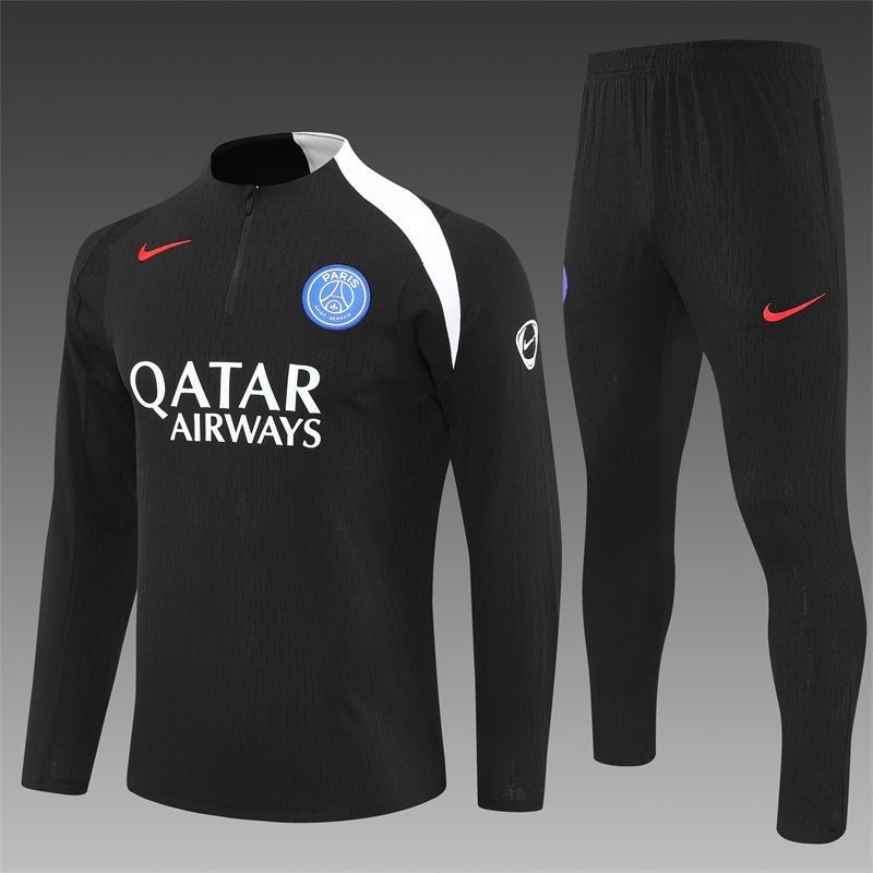 Kids PSG Training Kit (Sweatshirt+Pants) Black 2025/26 - sinoshirt