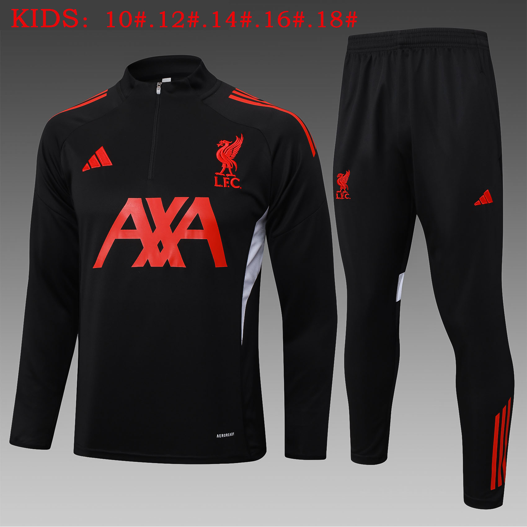 Kids Liverpool Training Kit (Sweatshirt+Pants) Black 2025/26 - sinoshirt
