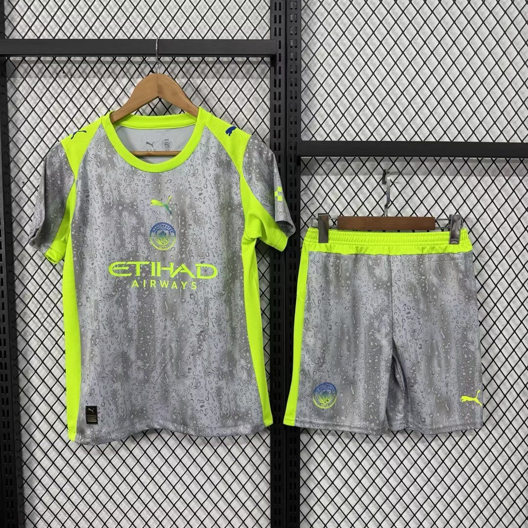Manchester City Third Away Kids Kit Jersey+Shorts 2025/26 - sinoshirt
