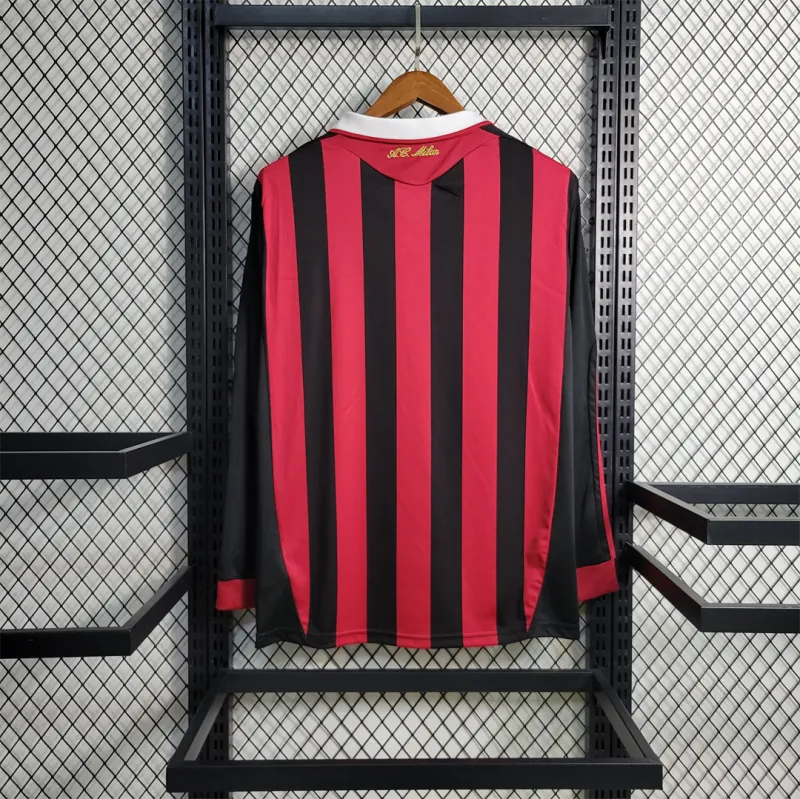 AC Milan Retro Soccer Jersey Home Long Sleeve Custom Shirt 2009/10 - sinoshirt