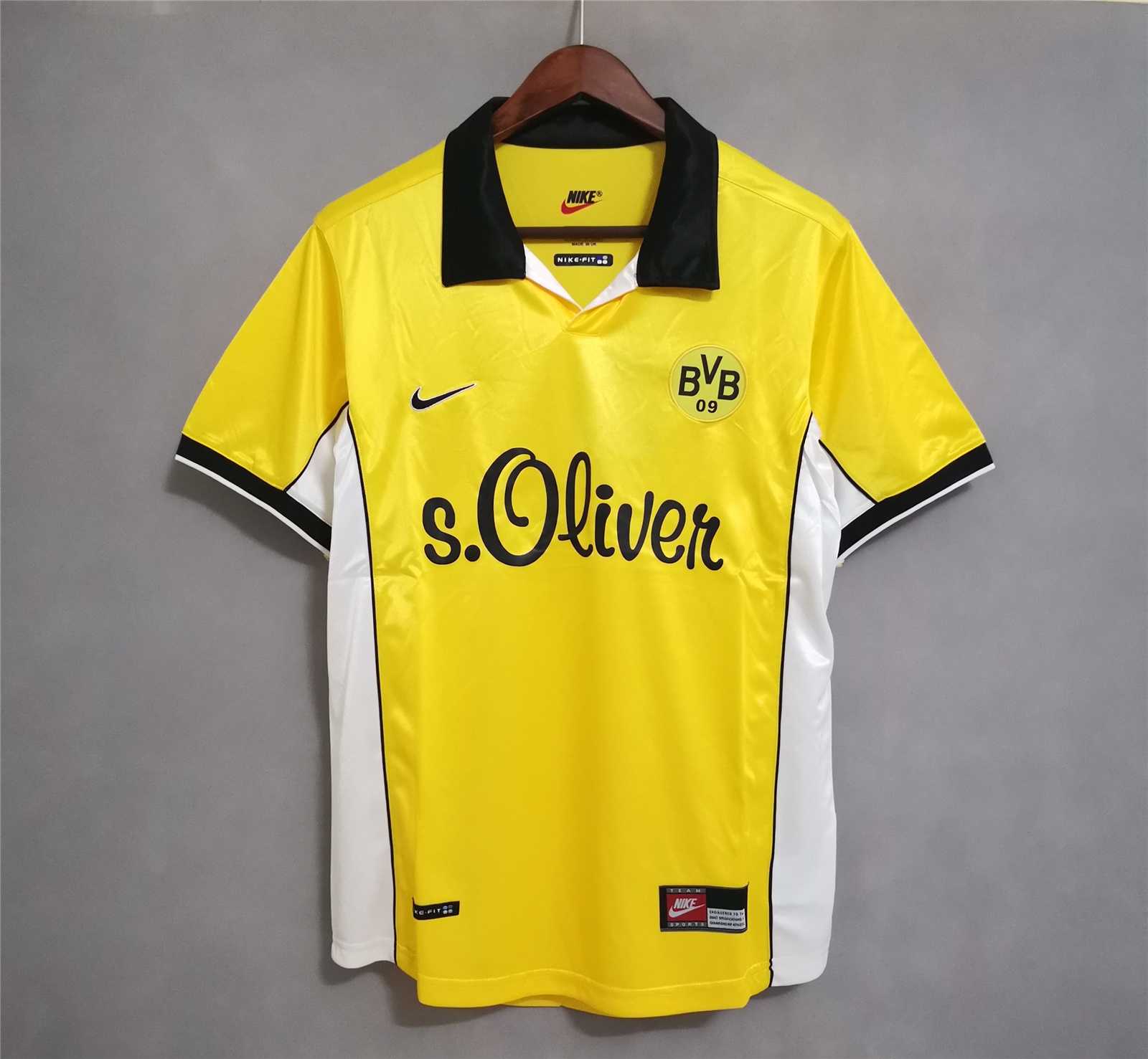 Borussia Dortmund Retro Jersey Home Soccer Shirt 1998-99 - sinoshirt