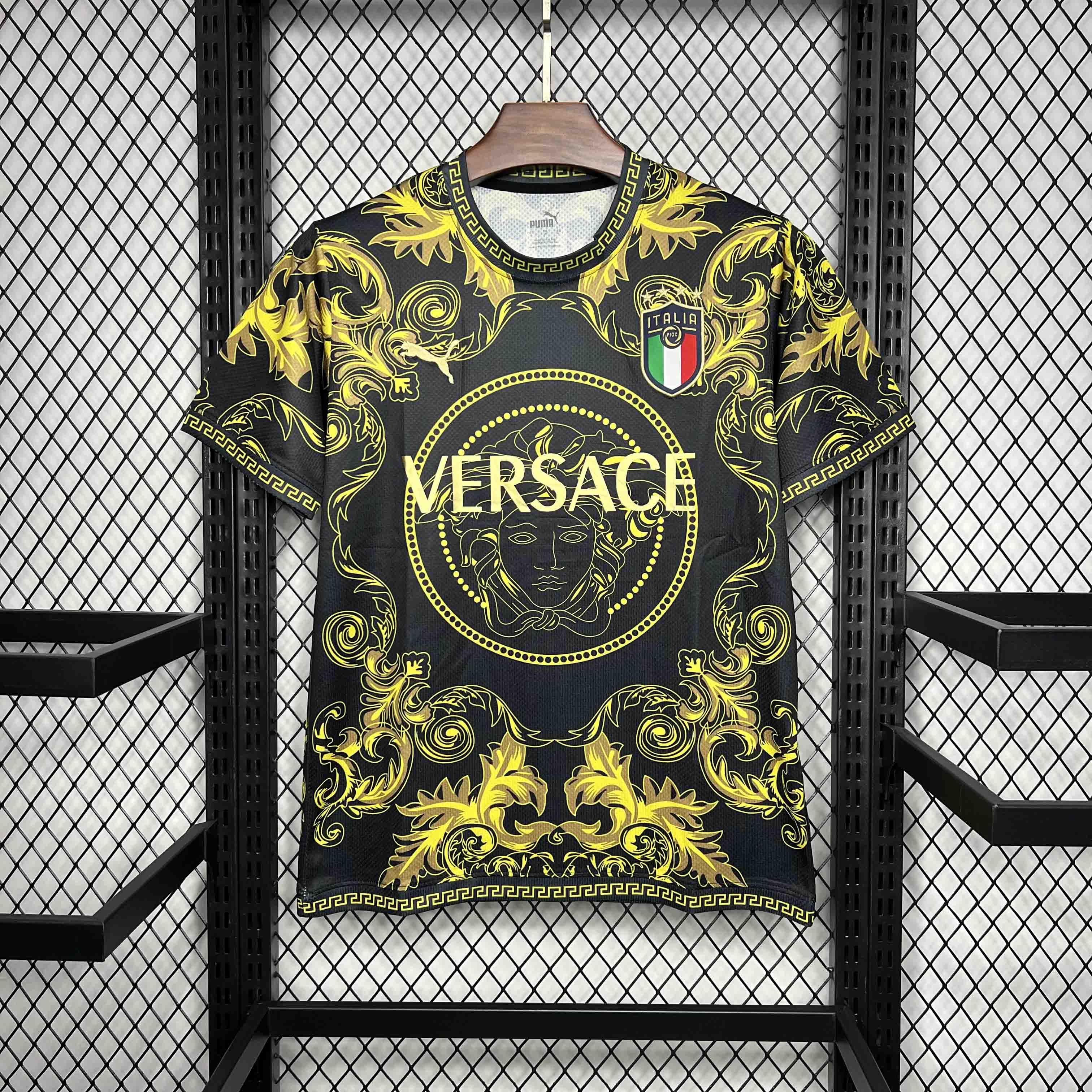 Italy Soccer Jersey x Versace Gold Special Edition Custom Shirt 2022 - sinoshirt