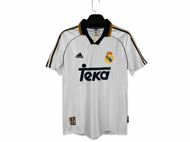 Real Madrid Retro Jersey Home Custom Soccer Shirt 1998-00 - sinoshirt