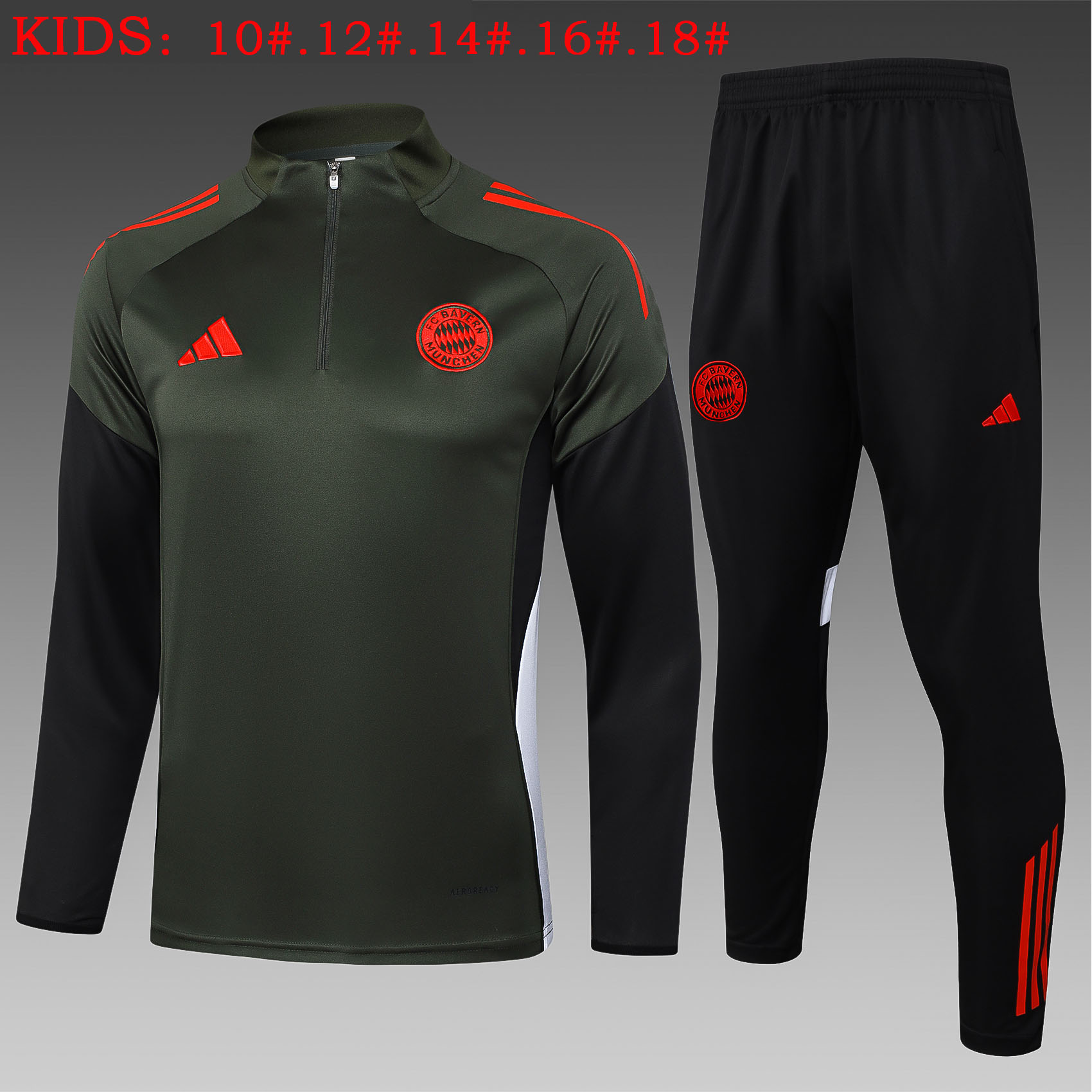 Kids Bayern Munich Training Kit (Sweatshirt+Pants) Deep Green 2025/26 - sinoshirt