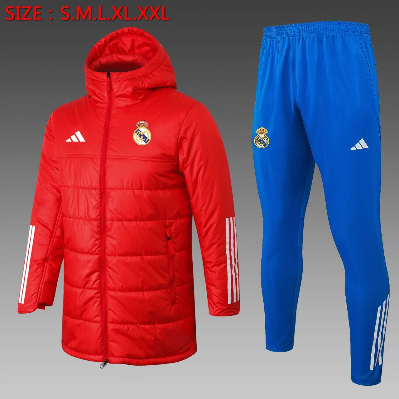 Real Madrid Cotton Hoodie Coat With Pants Red 2025/26 - sinoshirt