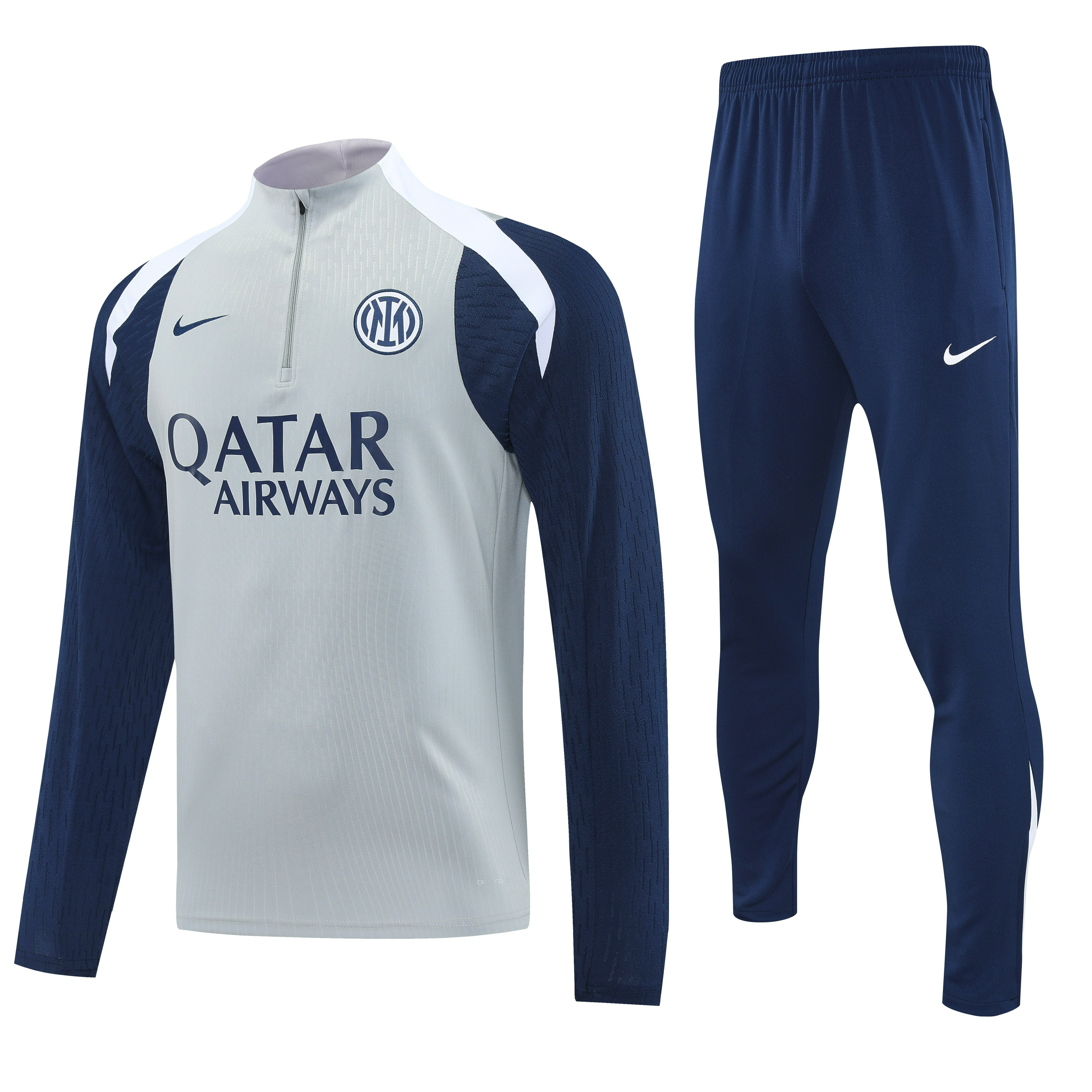 Inter Milan Authentic Training Kit (Sweatshirt+Pants) Grey 2025/26 - Player Version - sinoshirt